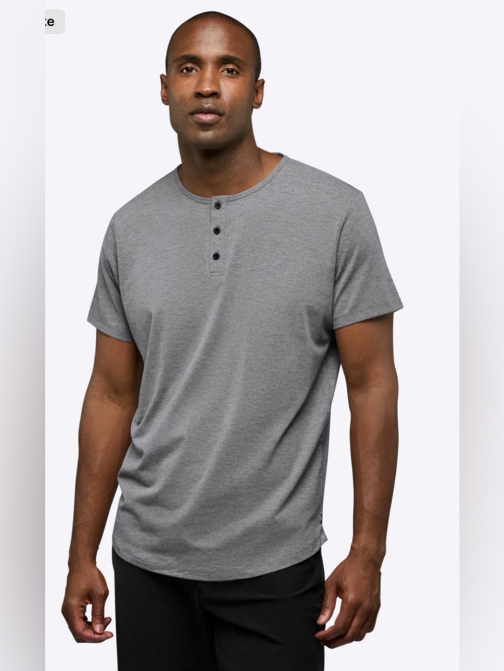 Cuts Clothing AO Henley Curve-Hem Tee Shirt Heather Gray Size XL NWT